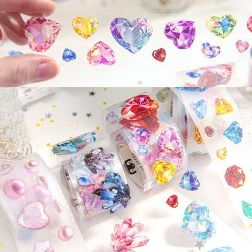 4種セット マスキングテープ PET ダイカット 宝石 ジュエリー 海外