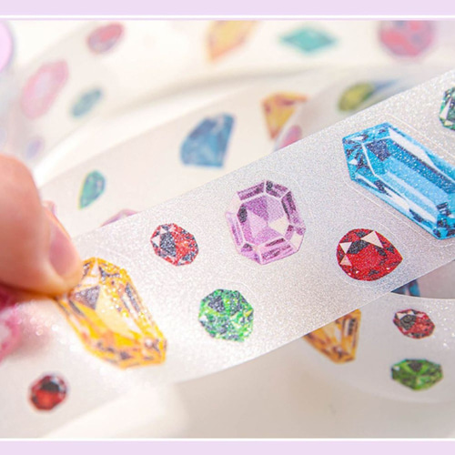 4種セット マスキングテープ PET ダイカット 宝石 ジュエリー 海外