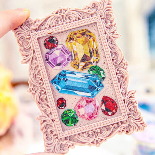 4種セット マスキングテープ PET ダイカット 宝石 ジュエリー 海外