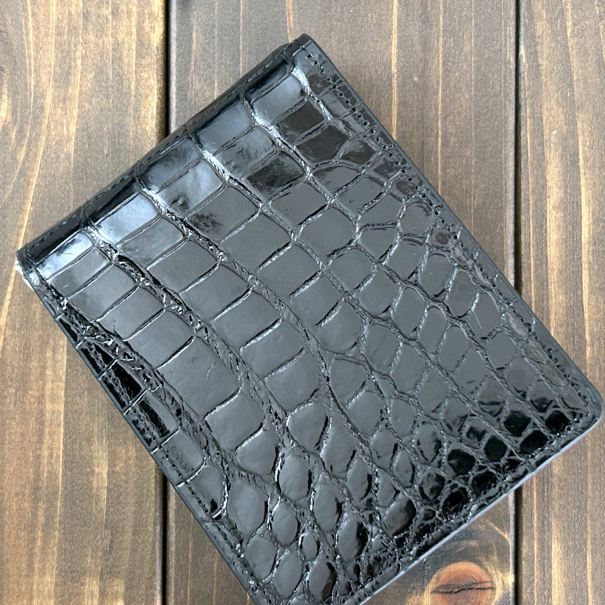 クロコダイル マネークリップ ブラック × ワイン