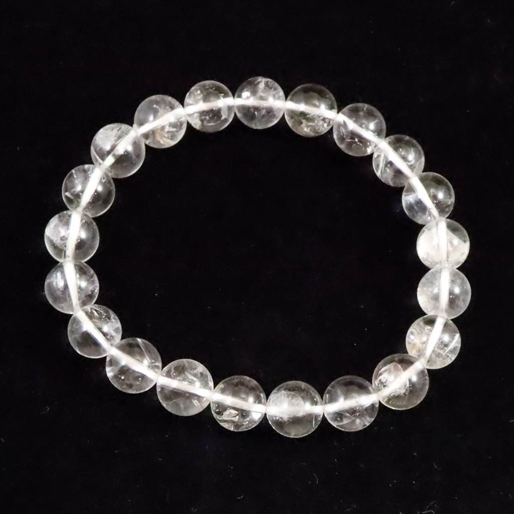 クォーツインクォーツ 貫入水晶   9mmブレスレット 22.6ｇ #60148