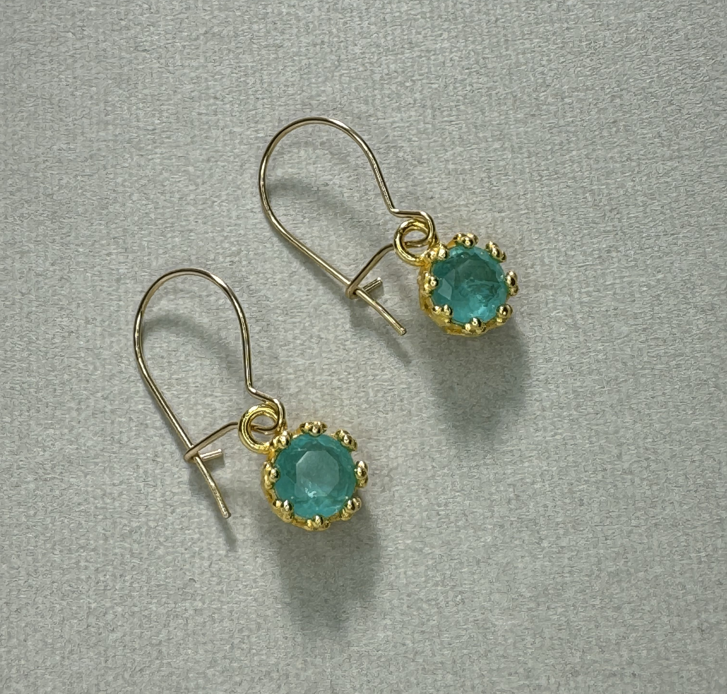 Lumière Gem｜人工パライバトルマリン フックピアス／イヤリング ダブレットクリスタル 5mm　選択可