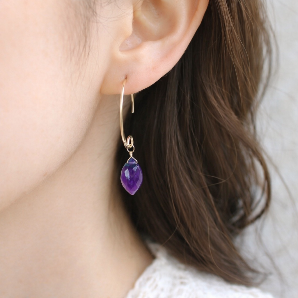 色恋◇アメジストのシャンデリアピアス◇K14GF