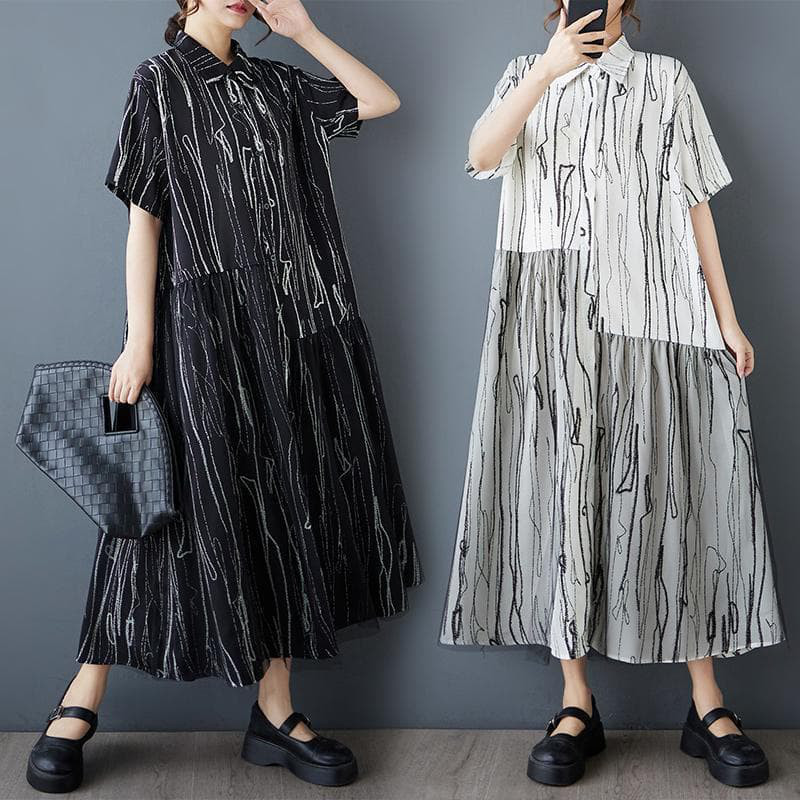 大きいサイズ レディース ワンピース　ロング　シャツ　春夏　 新品 半袖