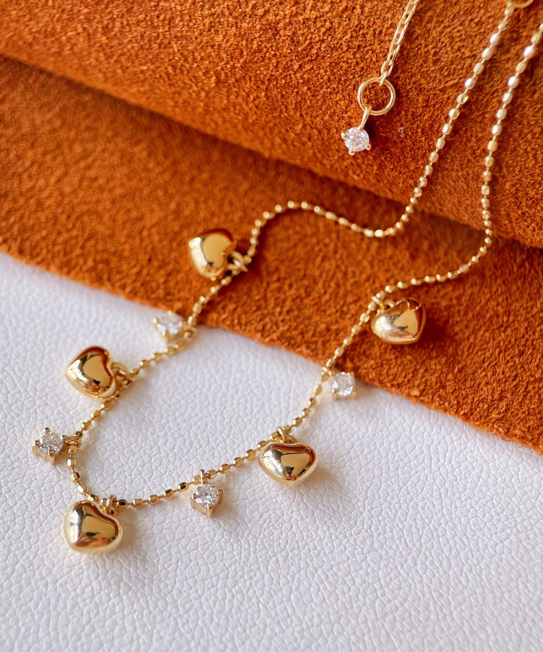 ハートモチーフ　ラボグロウンダイヤモンド付きブレスレット5206