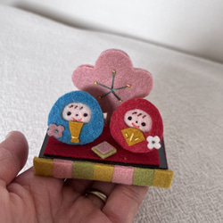 特大フェルトくるみボタン うさぎさん シマエナガさん ブローチ せん