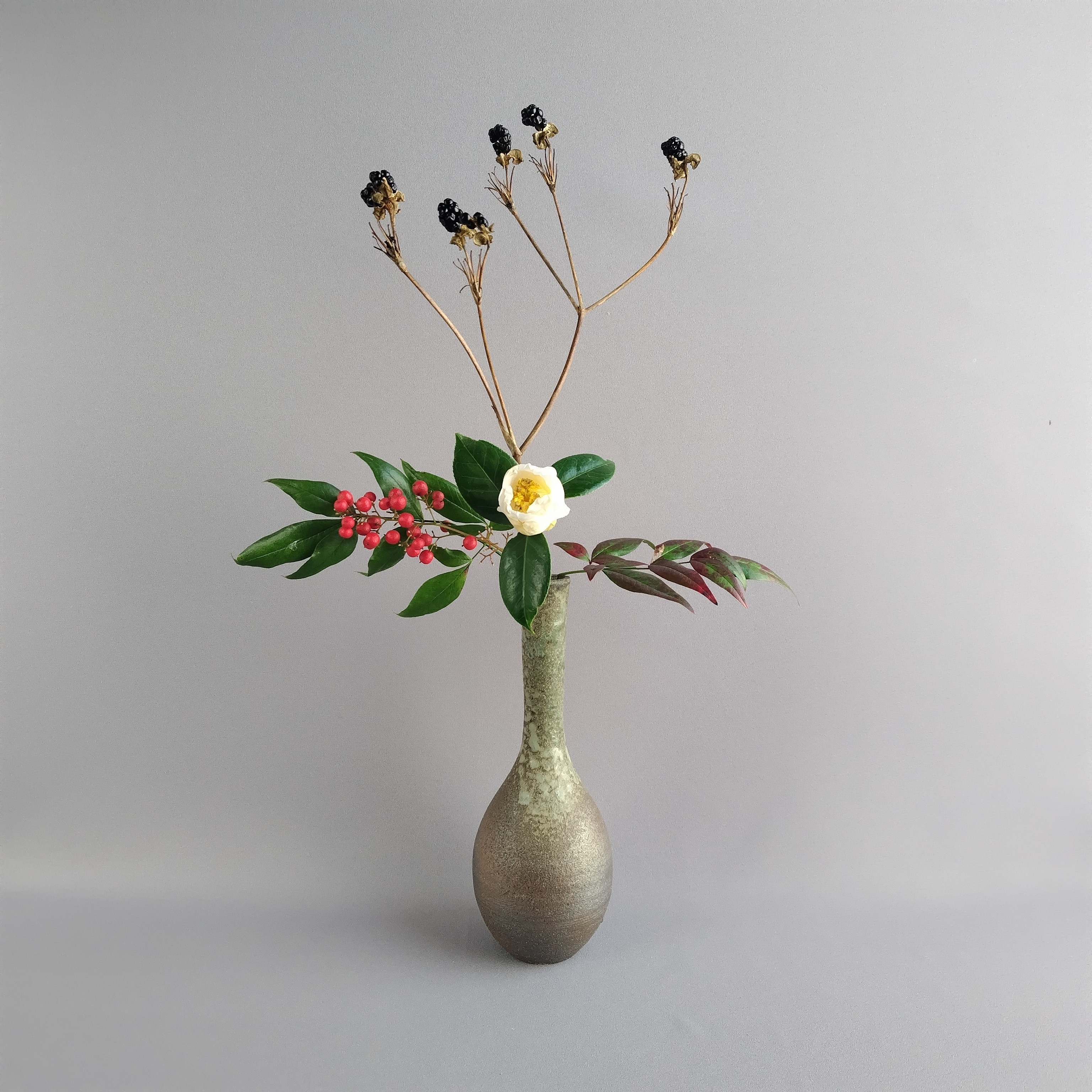 花入れ　焼締め　薪窯　【商品番号：00863】