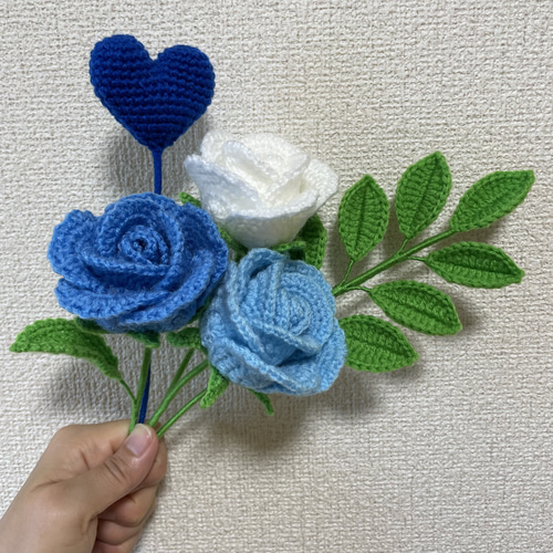 ☆カラー選択 バラ セミオーダー 花束 ブーケ 薔薇 毛糸 ニット