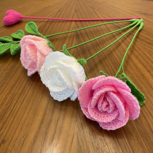 ☆カラー選択 バラ セミオーダー 花束 ブーケ 薔薇 毛糸 ニット