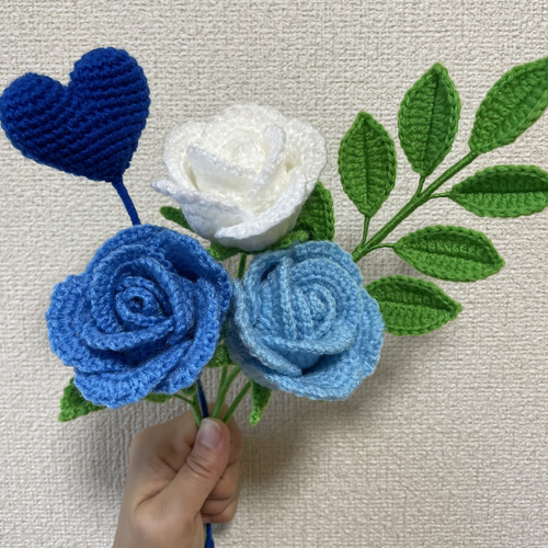 ☆カラー選択 バラ セミオーダー 花束 ブーケ 薔薇 毛糸 ニット