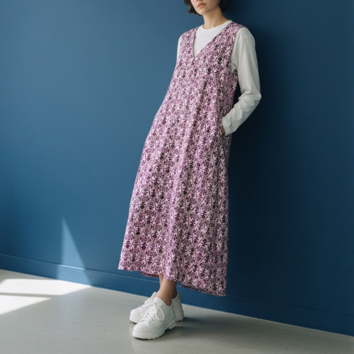 2way ジャンパースカート【送料込み】着物リメイク ワイン ワンピース