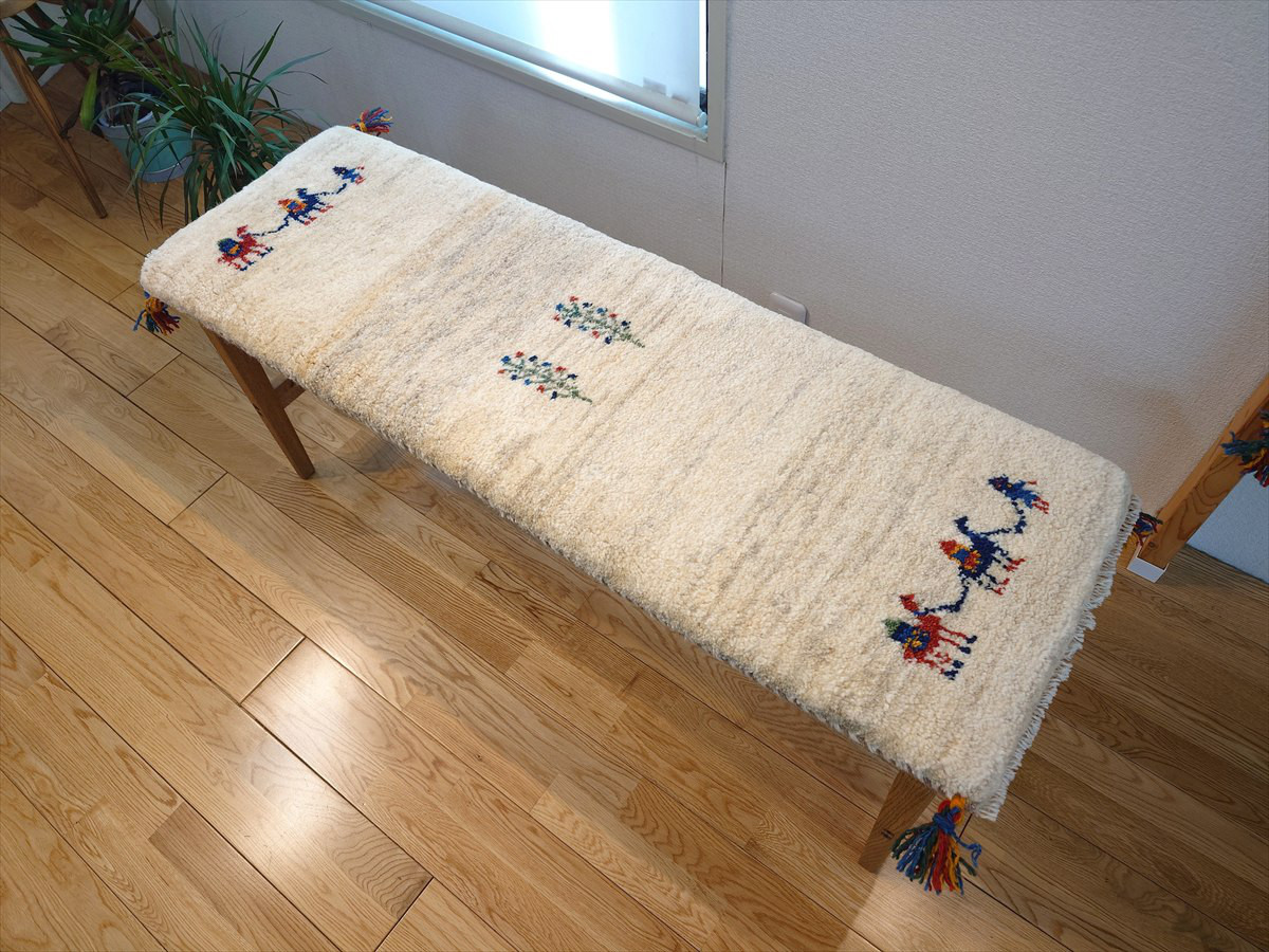 ペルシャ ギャッベ ミニランナー ラグ　118x40（上38 下39）㎝　ラクダ　生命の木　RJ15819