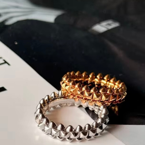 クラッシュトゲトゲスパイクリング約13.5号 ピンクゴールドカラー