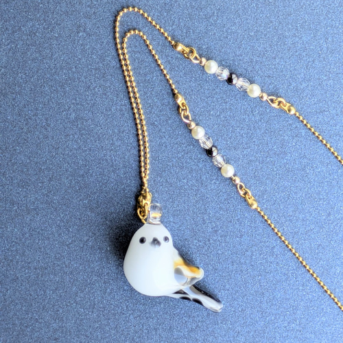 エレガントシマエナガさん ニッケルフリーチェーン ロングネックレス