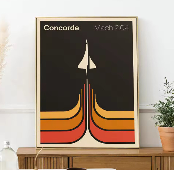 ミッドセンチュリー レトロ ビンテージ モダン カフェ キャンバスアートポスター 50×70cm イラスト インテリア