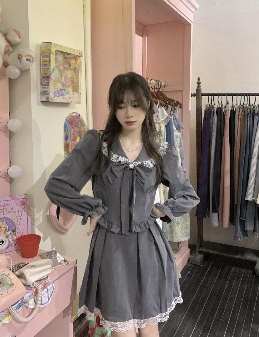 大きいサイズ レディース ワンピース　レトロ　重ね着風　春 秋冬 新品 長袖