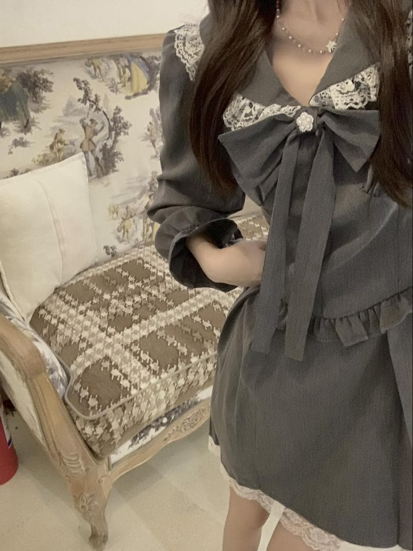 大きいサイズ レディース ワンピース　レトロ　重ね着風　春 秋冬 新品 長袖