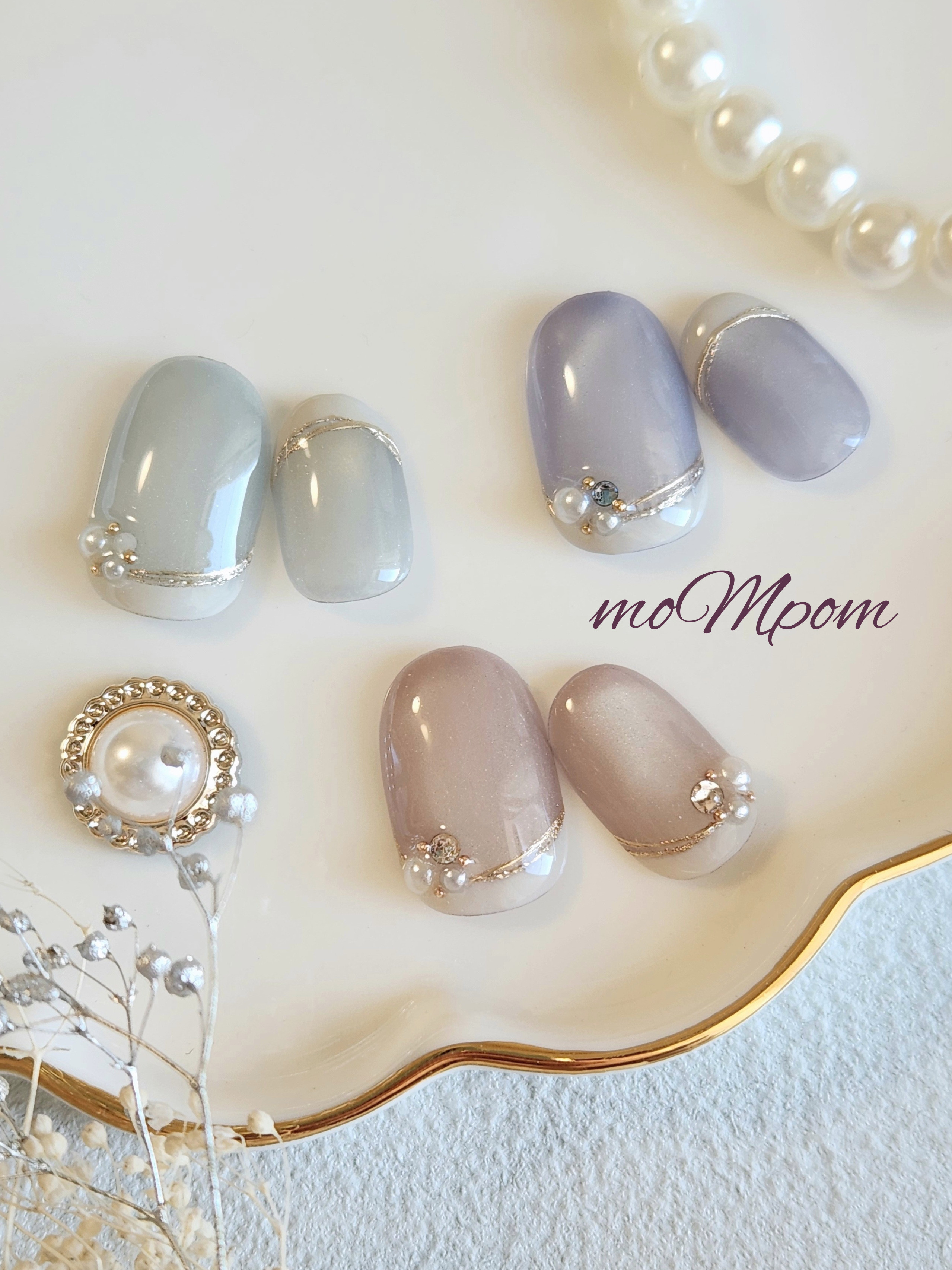 【選べるマグネット】ネイルチップ　結婚式　ウェディング　ブライダル　前撮り　フレンチ　オフィス　お呼ばれ　卒業式　入学式