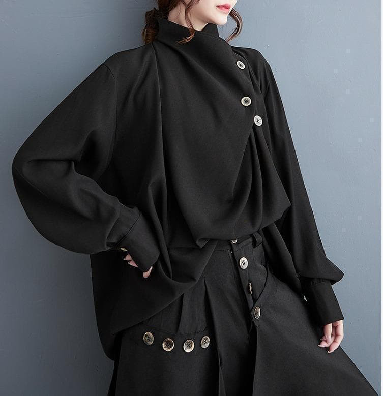 新品大きいサイズ トップス　秋冬　　春 新品 長袖　カーキ　チャイナ風t