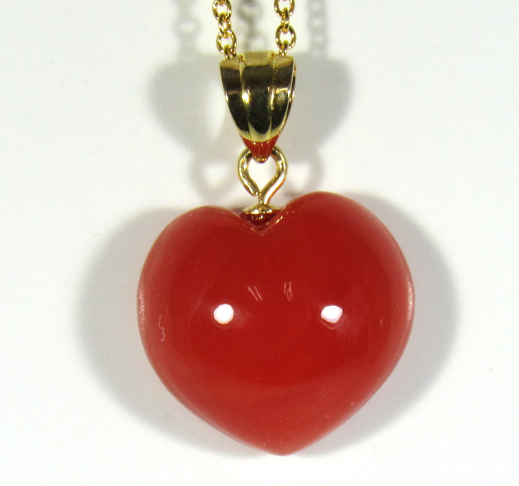 宝石珊瑚　さんご　ハ－トペンダント　ネックレス　アクセサリージュエリーIMG－2101