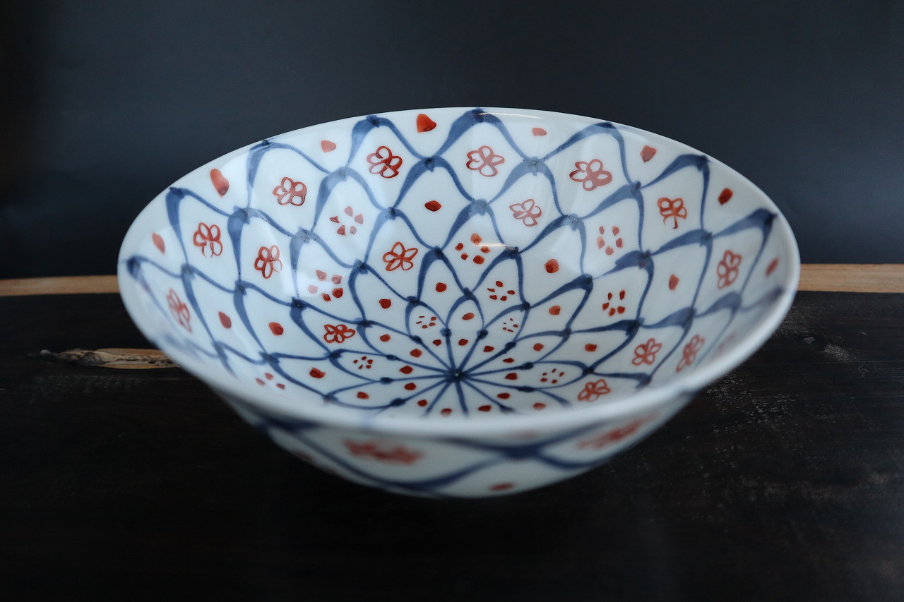 花網文中鉢(太描き)