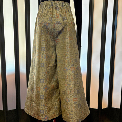 着物リメイク大島紬シルクパンツ キュロット・ワイドパンツ m's style