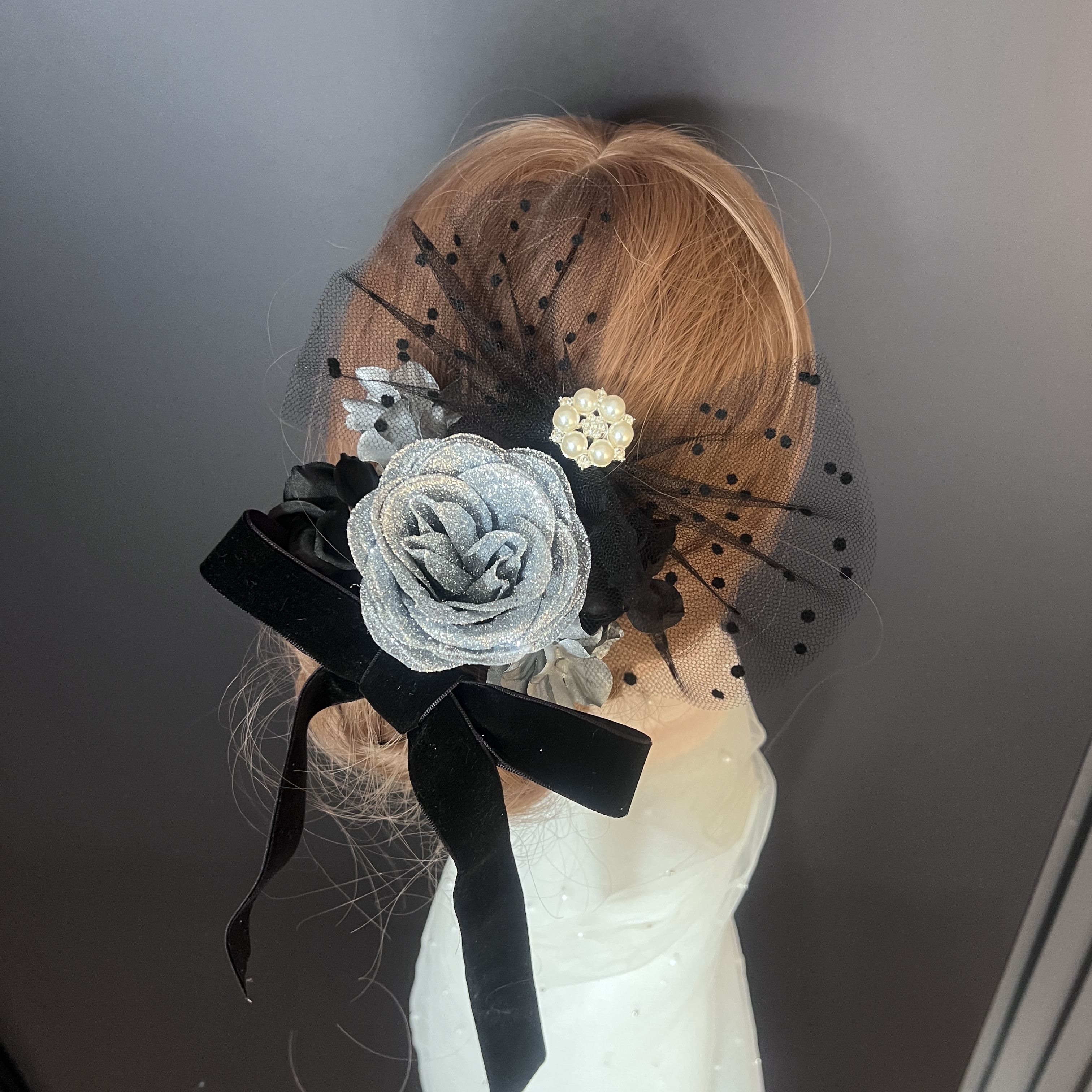 ha218 髪飾り卒業式　成人式  結婚式 着物　振袖　キラキラバラ　シルバー