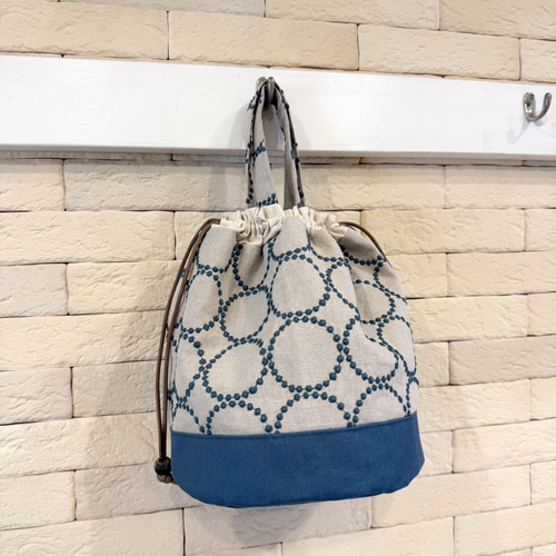 ストラップ付き巾着バッグ＊ミナペルホネン タンバリン 巾着バッグ