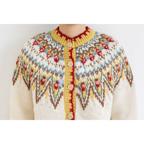 1点限定］ハンドメイド アイスランド風 ノルディックカーディガン