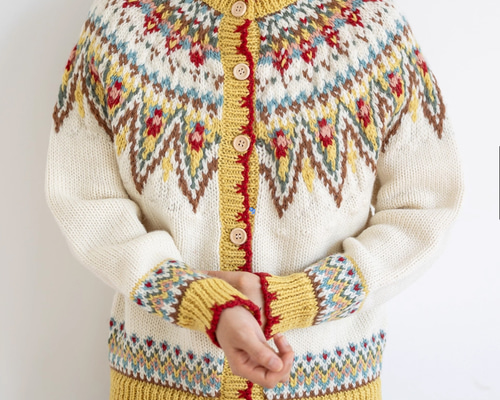 1点限定］ハンドメイド アイスランド風 ノルディックカーディガン
