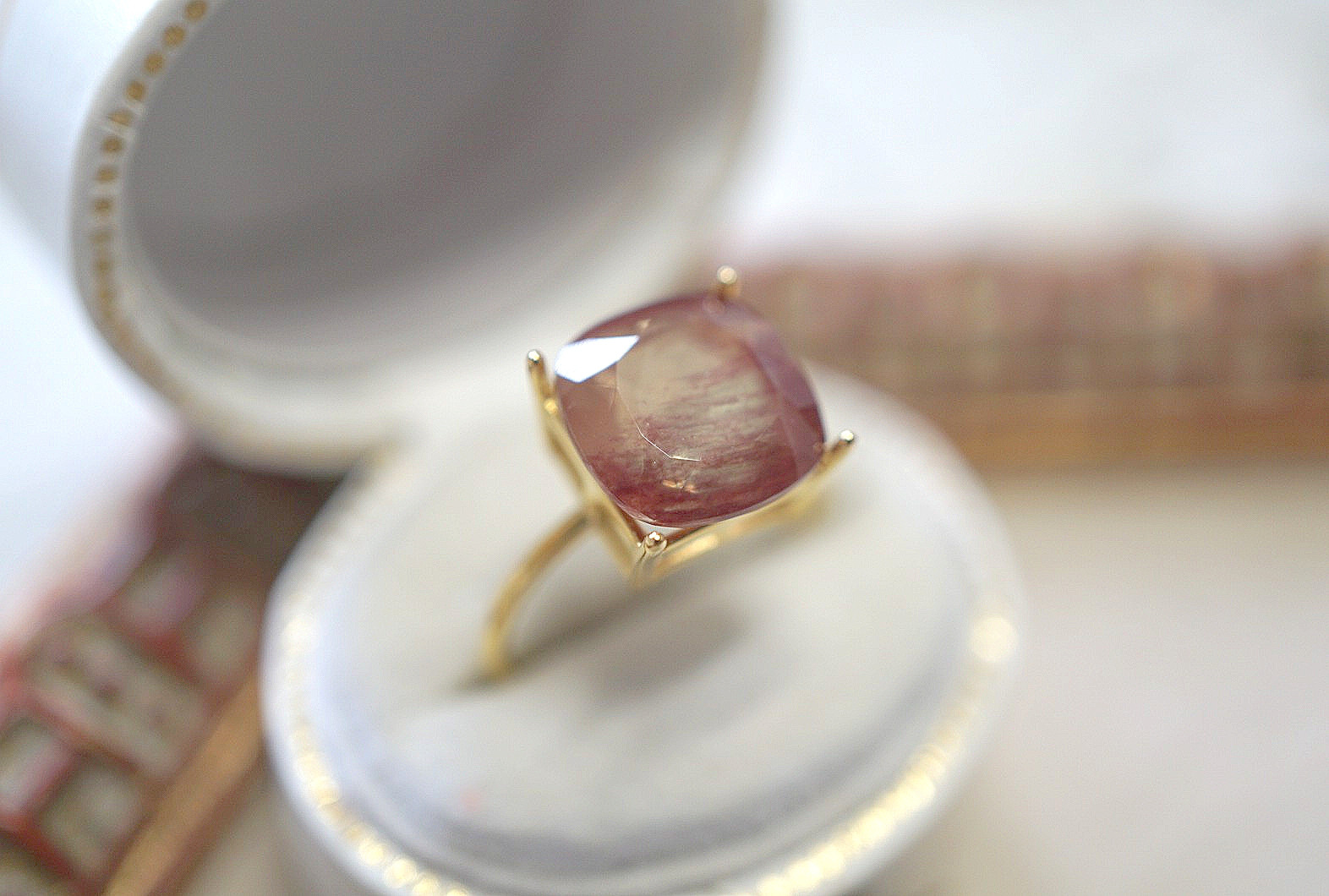 C【９mm】チベット産アンデシンRing〈１８kgp〉