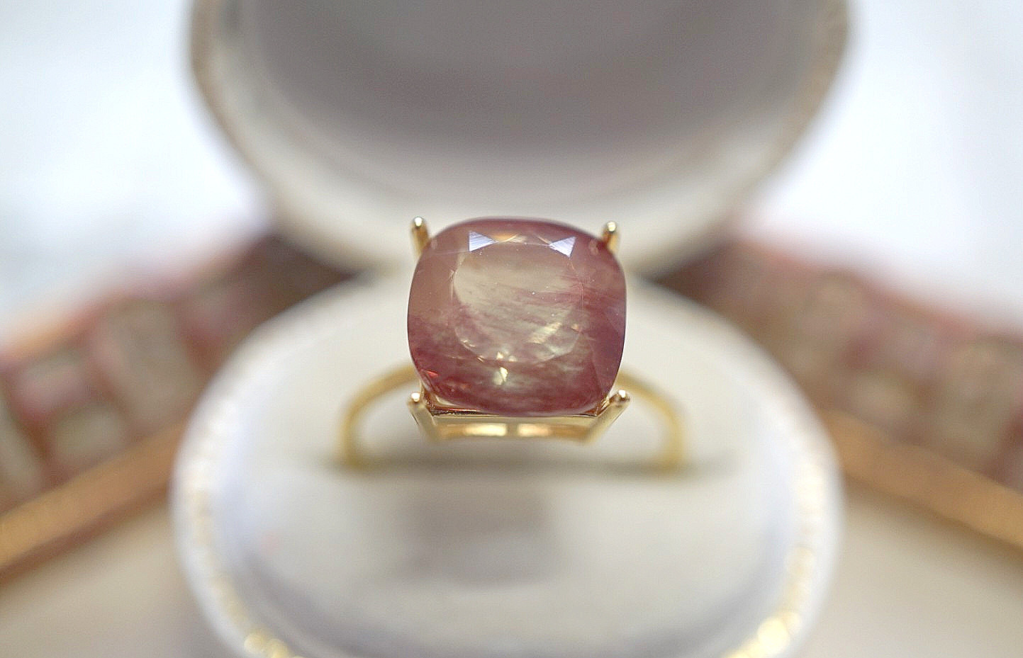 C【９mm】チベット産アンデシンRing〈１８kgp〉