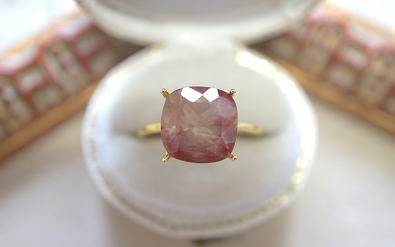 C【９mm】チベット産アンデシンRing〈１８kgp〉