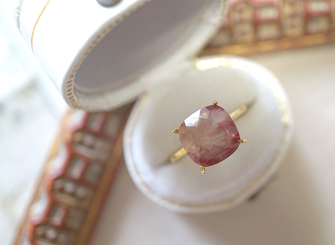 C【９mm】チベット産アンデシンRing〈１８kgp〉