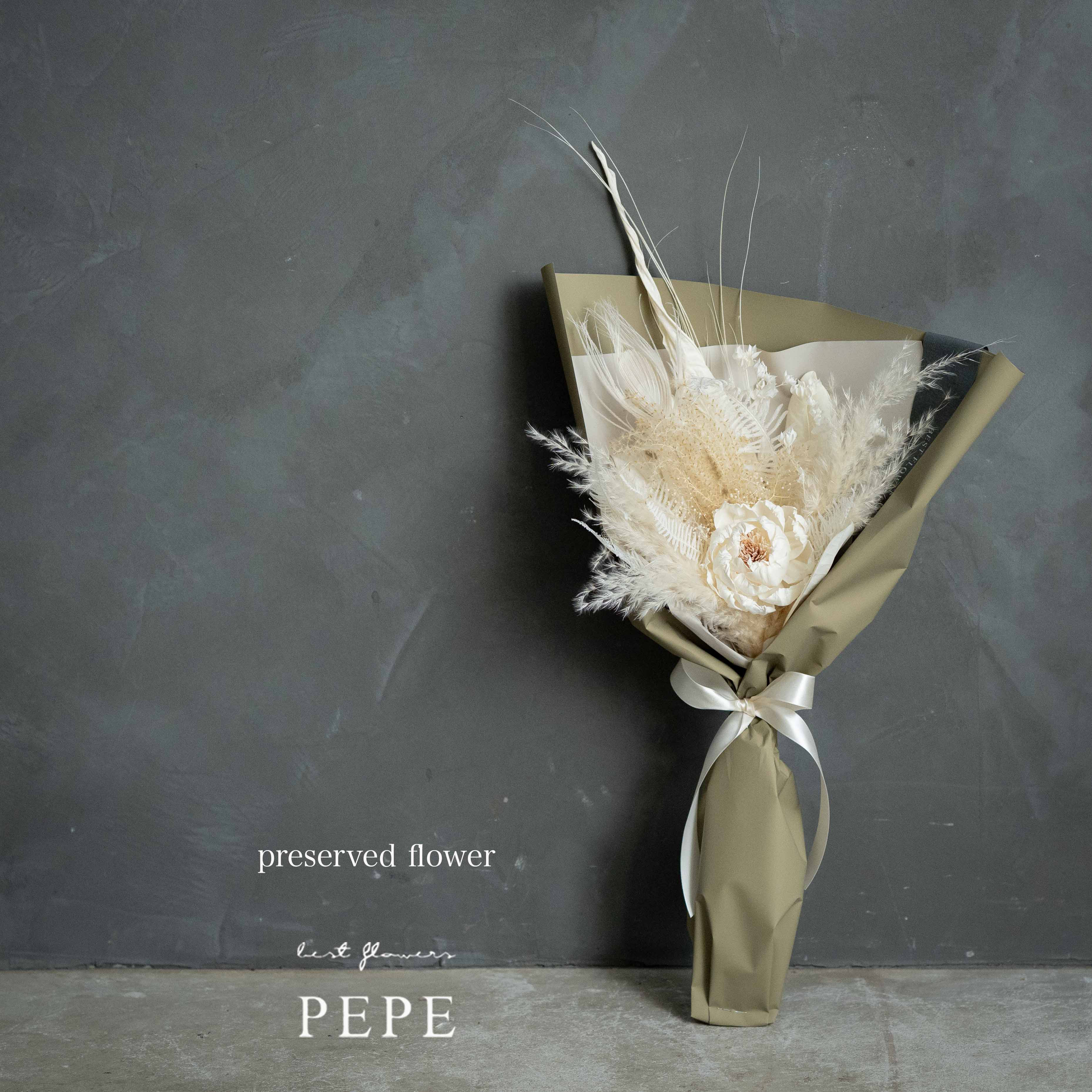 ナチュラルブーケ｜プリザーブドフラワー｜ホワイト・アイボリー｜インテリア・ギフト