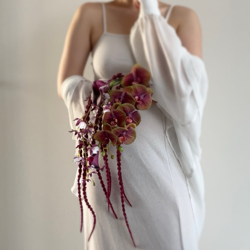 burgundy petal⌇﻿ アーティフィシャルフラワー ブーケ 海外風 前撮り