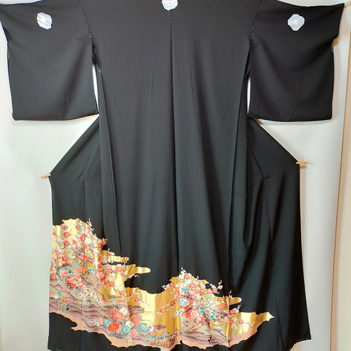 受注製作*黒留袖アンサンブル*フレンチワンピース+ボレロ*着物リメイク