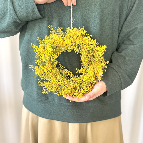 フレッシュミモザのリース（銀葉アカシア）＊春の超早割2026＊ リース