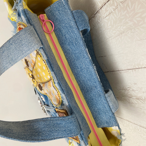 デニムリメイクバッグS yellowくまさん ハンドバッグ MICHIDENIM 通販