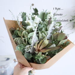 ピンクッションとグレビレアのドライフラワースワッグ ドライフラワー