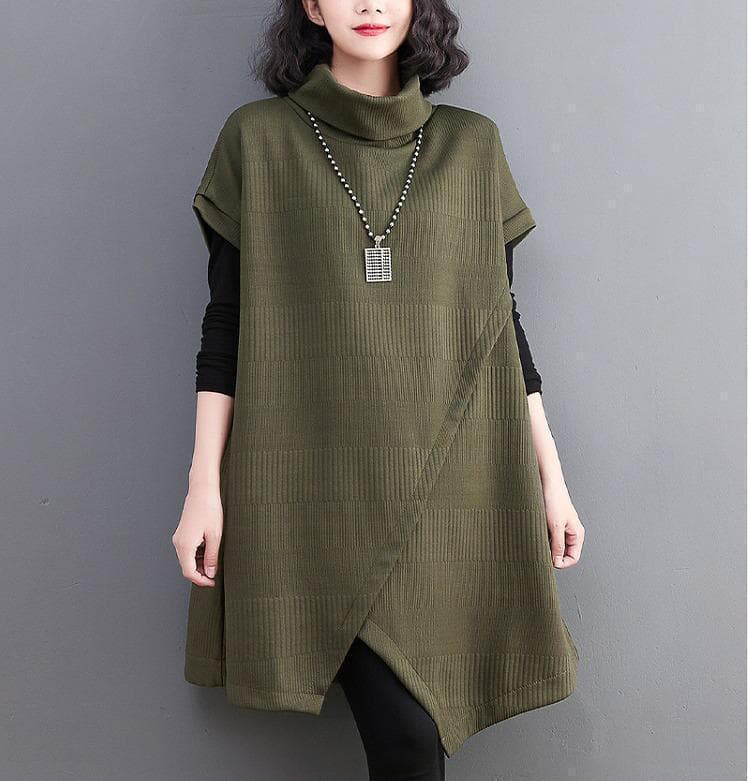 大きいサイズ レディース 秋　冬 ニット　ワンピース　新品 長袖　春　カーキ