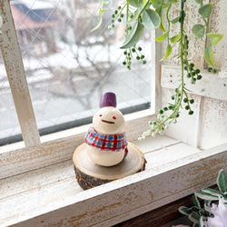 【新作・再販】雪だるまくん/ 置物 チェック ゆきだるま スノーマン snowman にゃん雪だるま 12枚目の画像