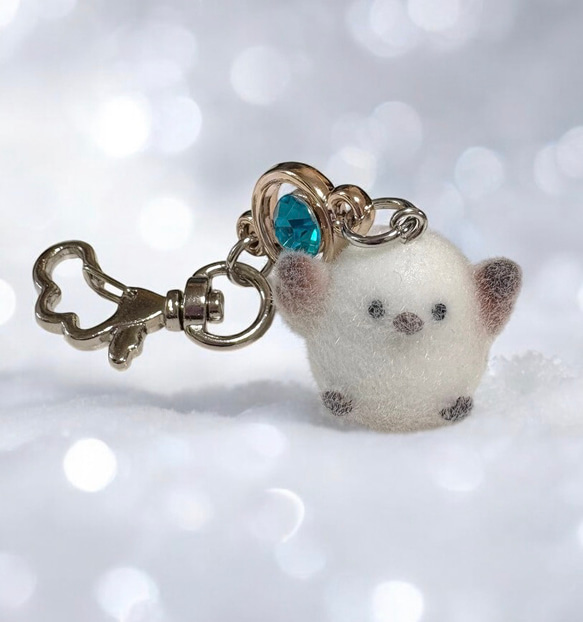 シマエナガ・フロックタイプ チャーム 新作❤︎【送料無料】♡シマエナガちゃん立体チャーム フロッキー素材