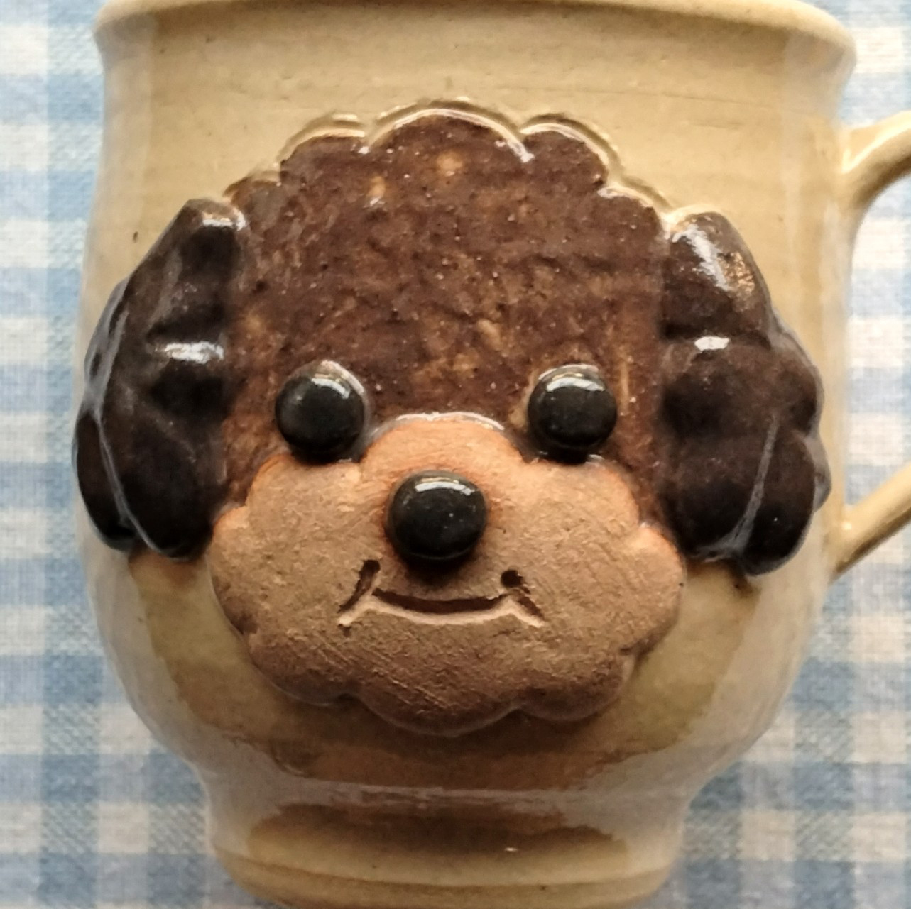 にっこりトイプードルの ぷくぷく立体カップ ＆ 骨のマドラー