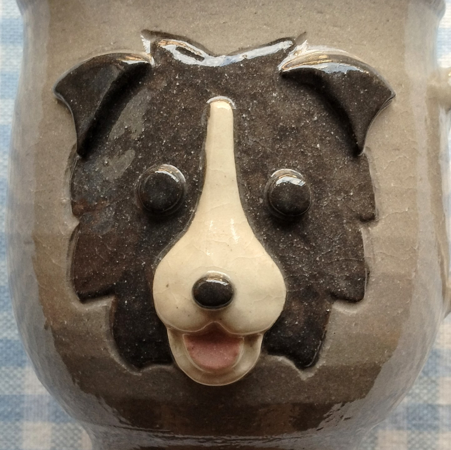 にっこりボーダーコリーの ぷくぷく立体カップ ＆ 骨のマドラー