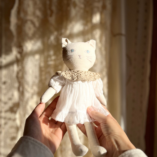ぬいぐるみ服｜クロッシェつけ襟（ビスケットベージュ） その他人形