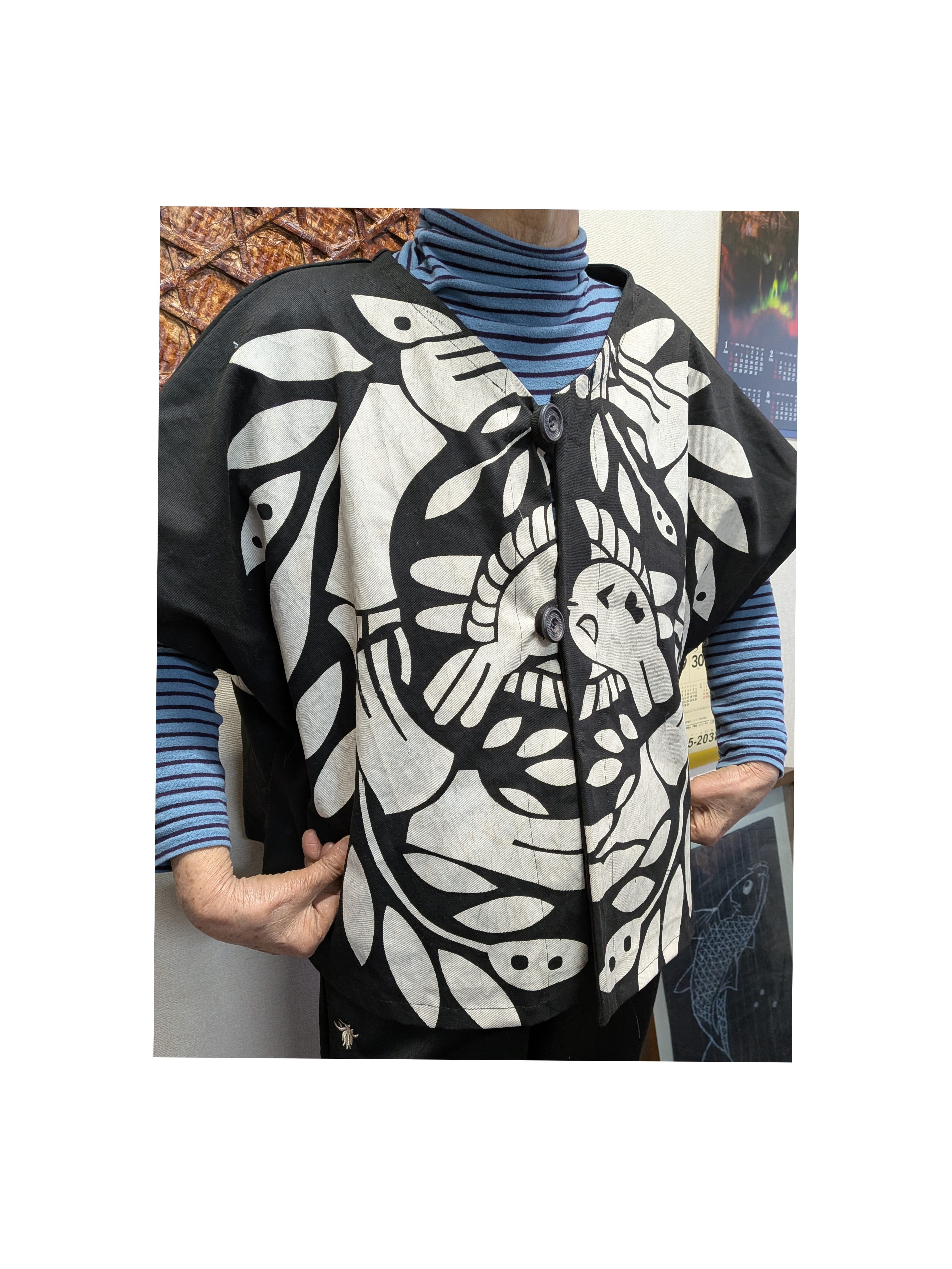 のぼり旗の前開きベスト　　　ハンドメイド