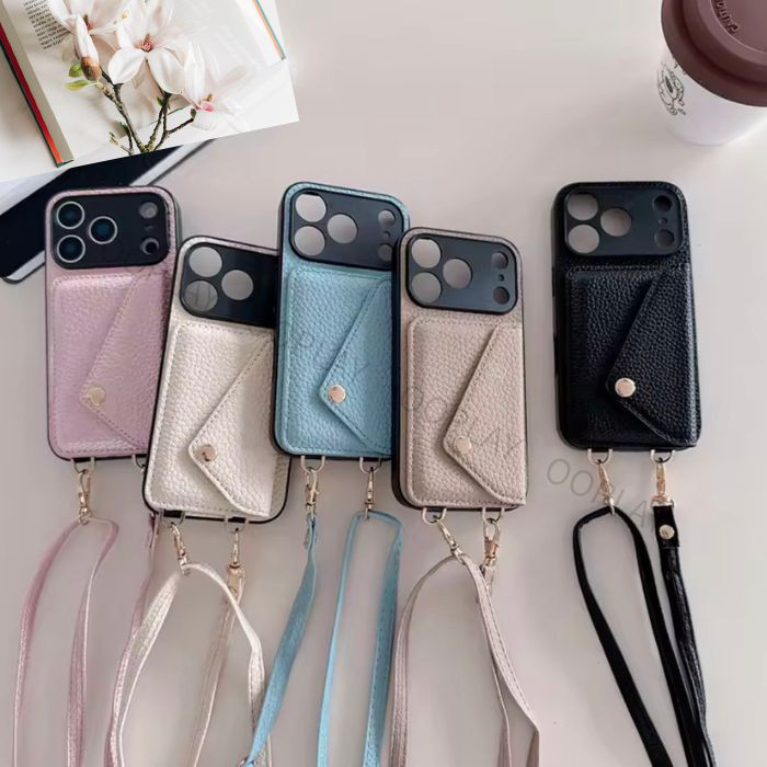 ♡エレガンス♡アイフォーン iphone スマホショルダーカード収納 カードケース付き 16 15 14 13 1211