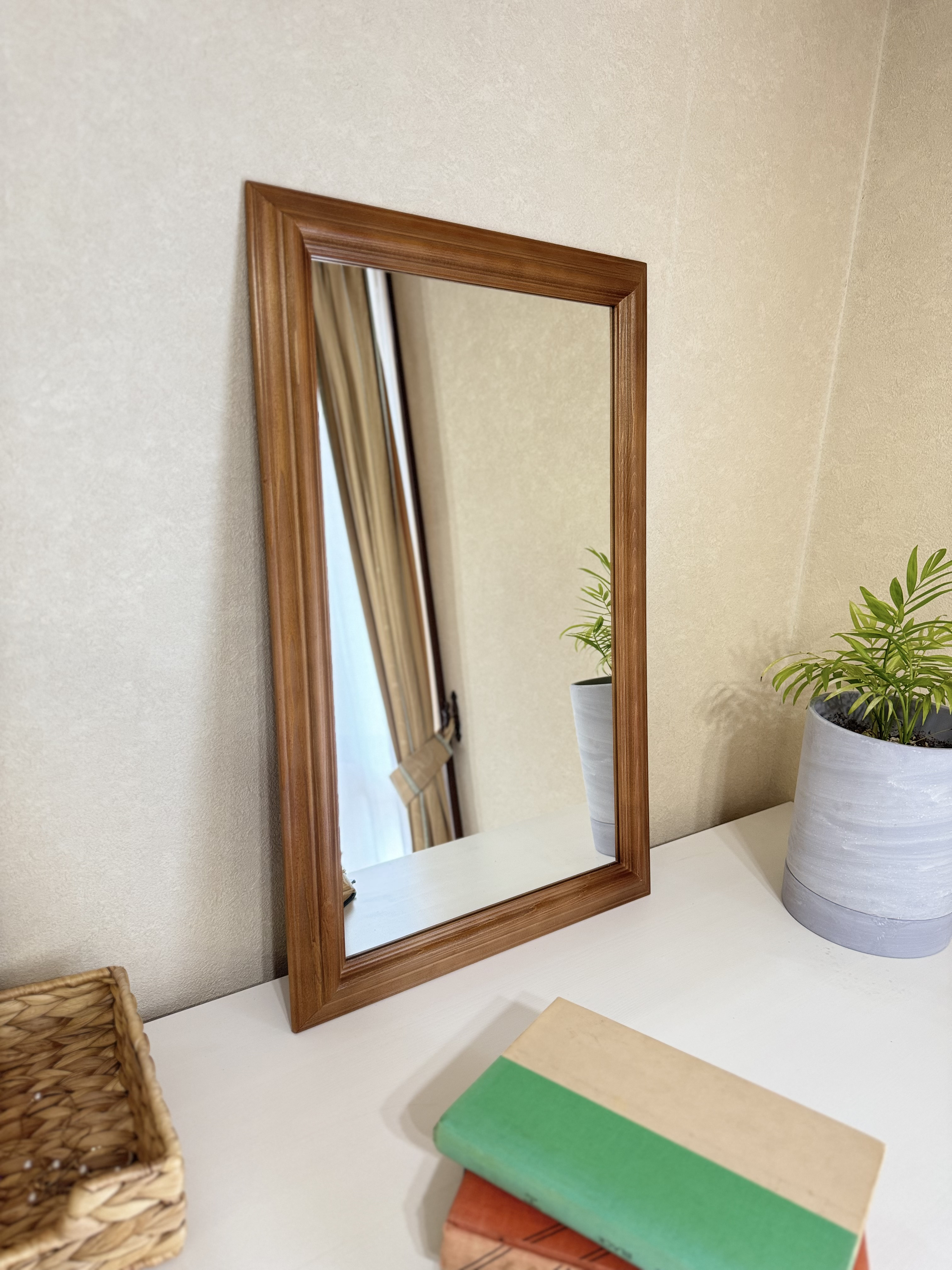 【※新商品】【日本製】アンティーク調ミラー　立て掛け・壁掛け　ウォールミラー