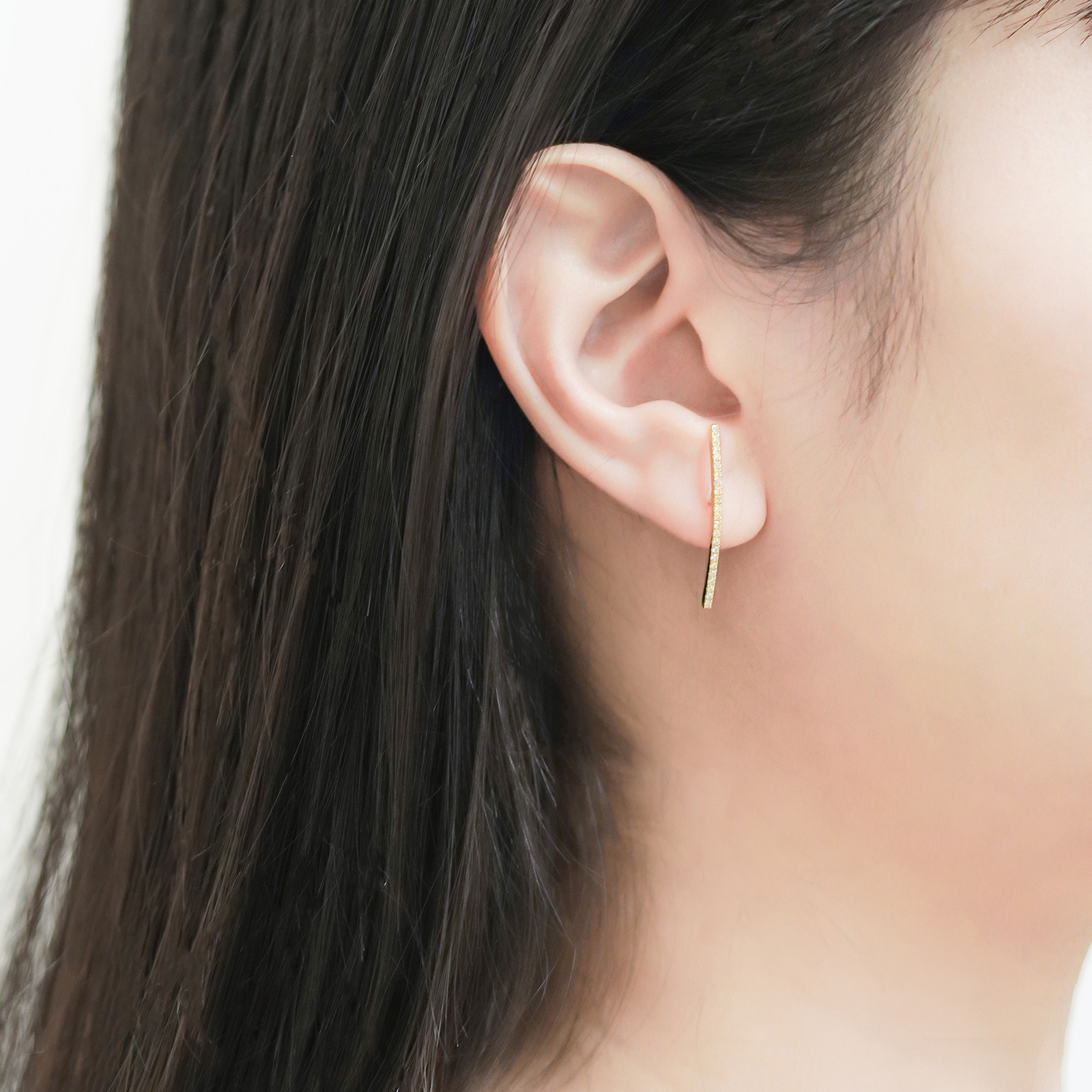 カーブドバーストーンピアス E231229（3週間発送）